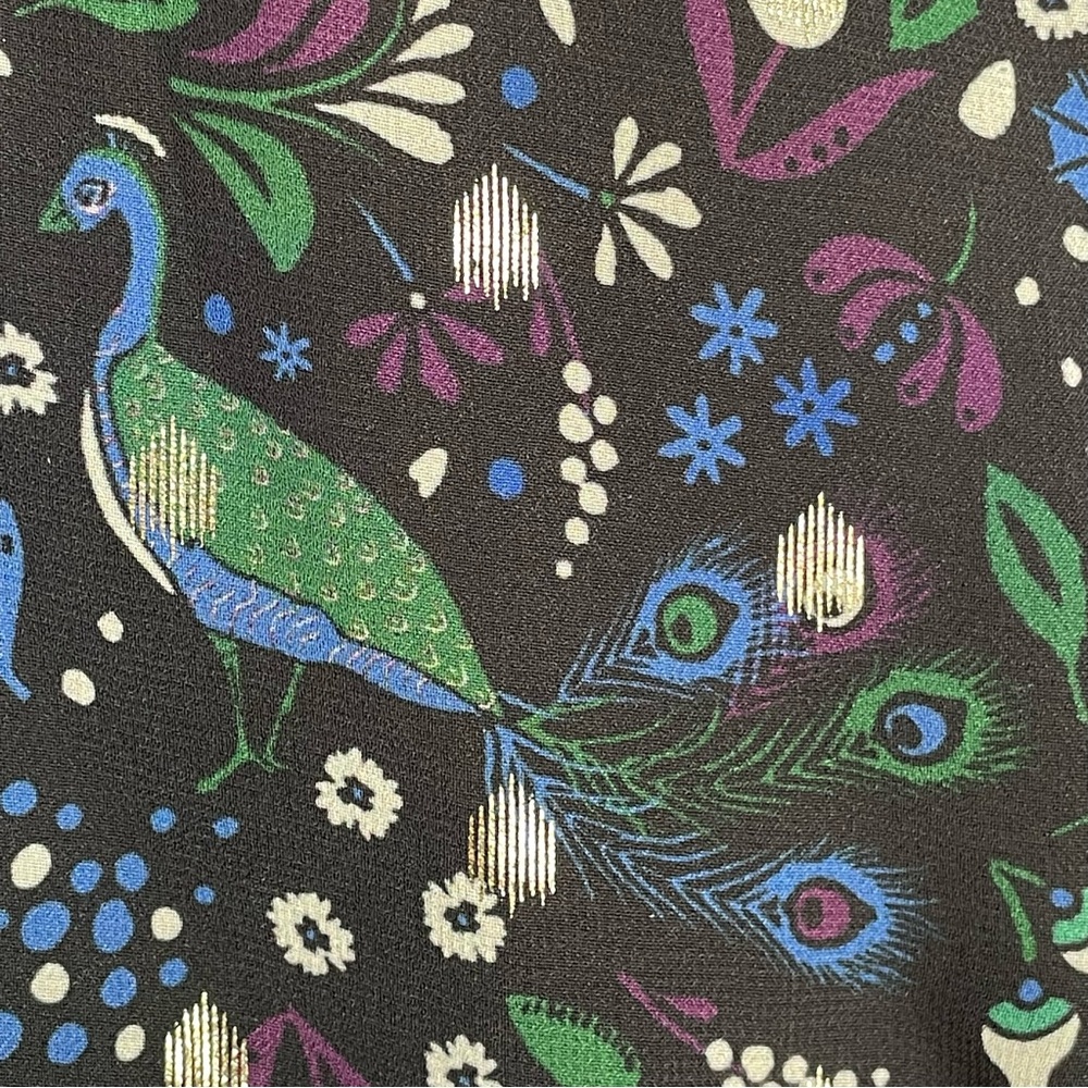 UNTUCKit Midi Paloma Black Gold Peacock Dress Size 12 - Picture 6 of 11